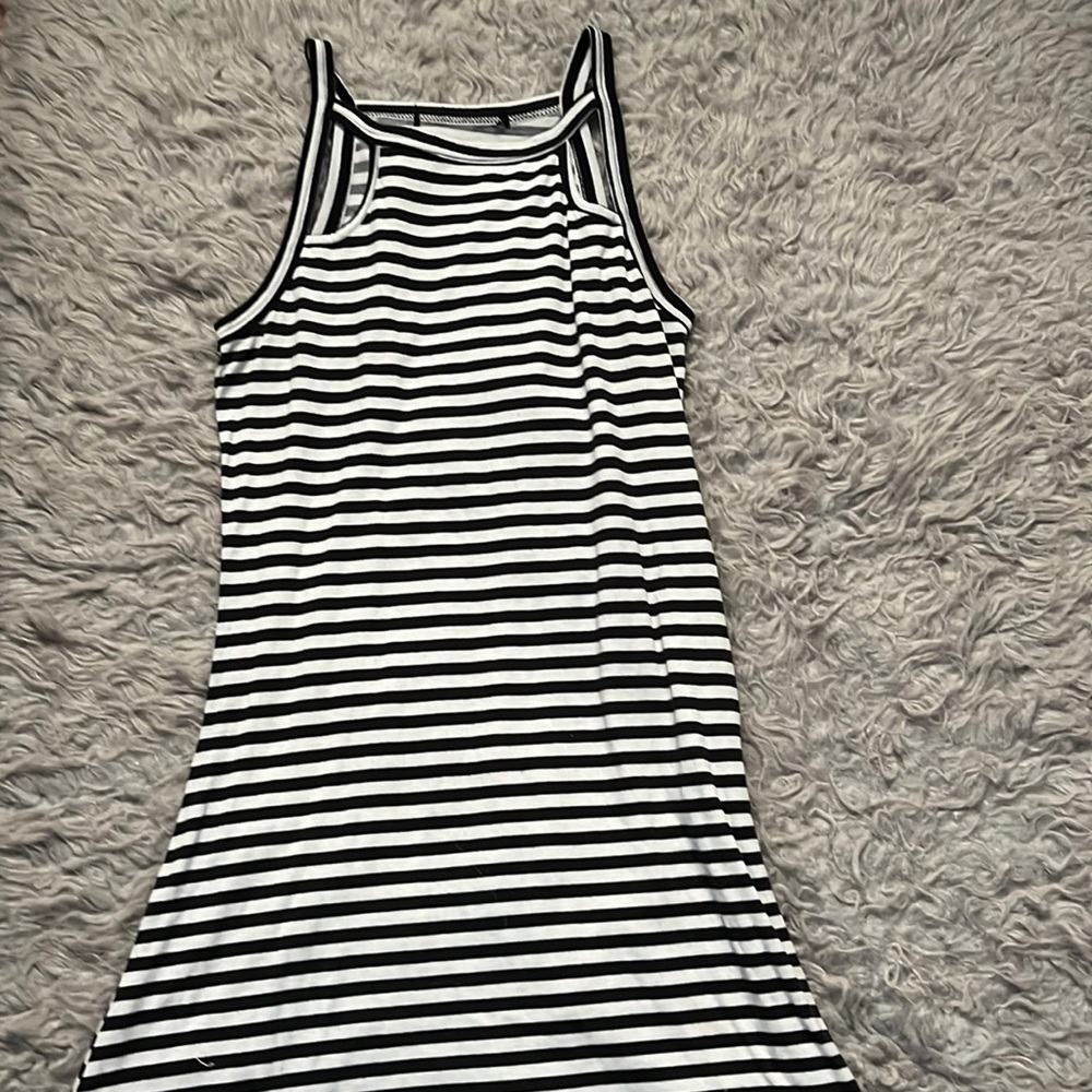Women’s Black and White Striped Dress